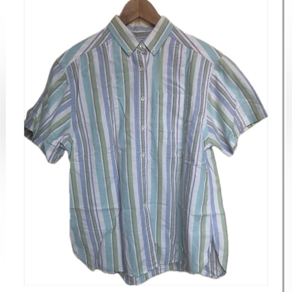L.L. Bean Tops - LL Bean Striped Colorful Summer Pastel Striped Shirt Short Sleeve